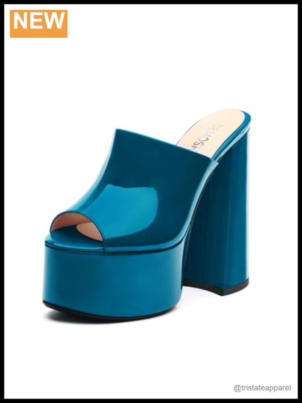 Women's 6 Inch Platform Heels Slip On Mules Sandals Open Peep Toe Chunky High